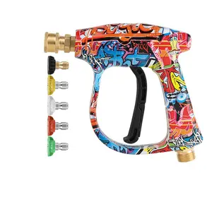High-Pressure Car Wash Gun Set, Five Color Nozzle Accessories, Home Use Water Blaster, Durable & Efficient Cleaning Tool