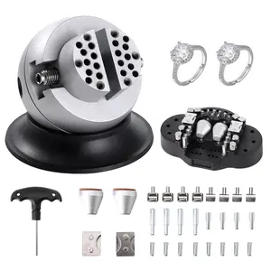 VEVOR Ball Vise,  3" Engraving Setting Tool, 360° Rotation Engraving Block Vise, 30 PCS Attachment Jewelry Engraving Block Tools Standard Block for Gemstone Inlay and Small-Scale Engraving