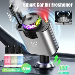 Portable 5-in-1 Smart Car Aroma Diffuser & Charger – Rechargeable, Mood Lighting, Auto Sensing, with 3 Natural Scents – Perfect Gift for Men & Car Lovers