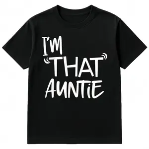 Cotton I'm That Auntie Funny Best Aunt Tee T-Shirt Women's Summer Plus Size Classic Soft Crew Neck Tee Tops women