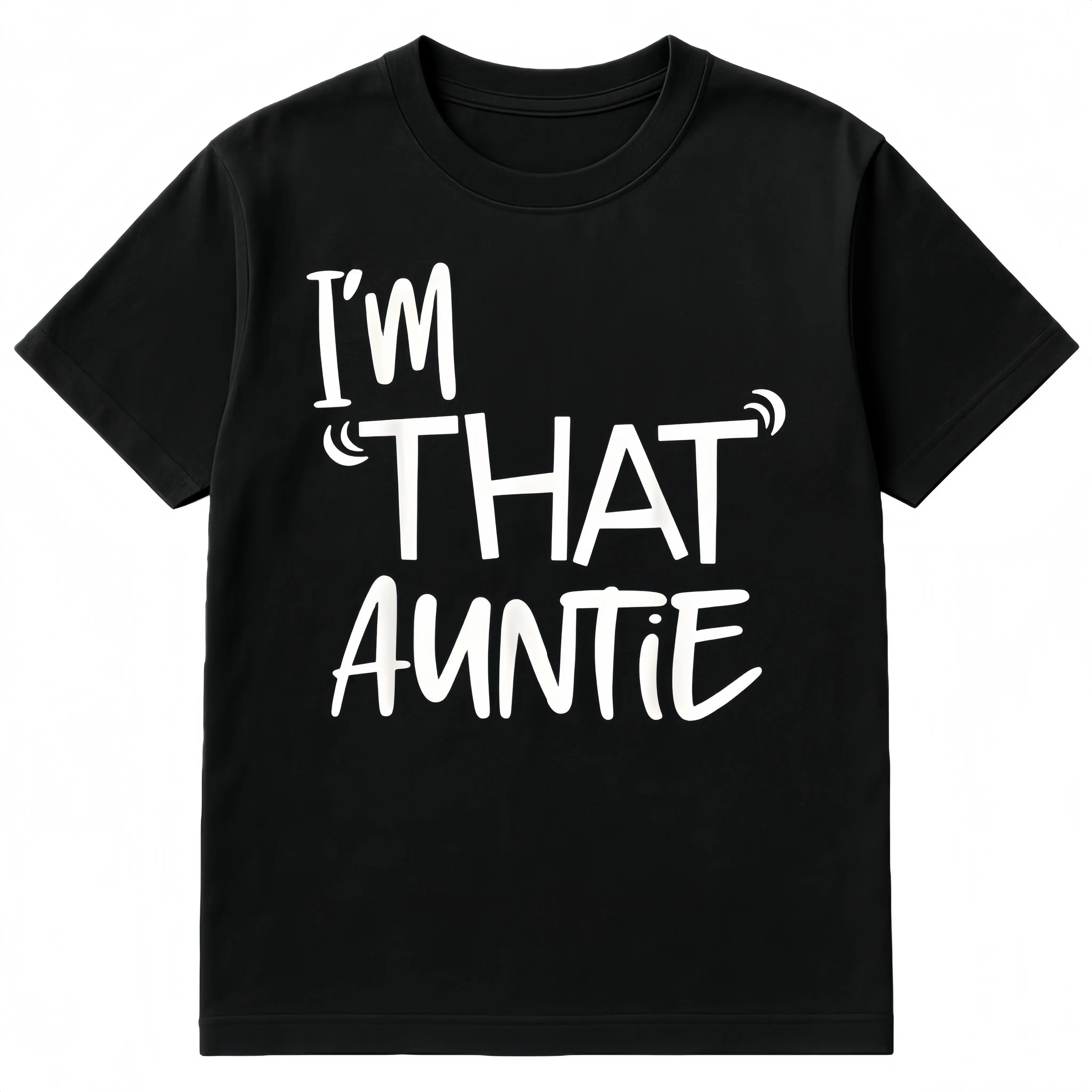 Women's Plus Size  "I'm That Auntie" Funny Best Aunt T-Shirt, Short-Sleeve Round Neck Casual Wear, Classic Soft Crew Neck Summer Outfits, Plus Size Fashion T-Shirt for Streetwear,summervibes outdoorfun