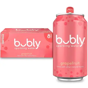 Bubly Sparkling Water Grapefruit Flavor Zero Sugar Zero Calories Seltzer Water 12 Fl Oz Cans Pack of 8 Refreshing Crisp Natural Flavors Beverage
