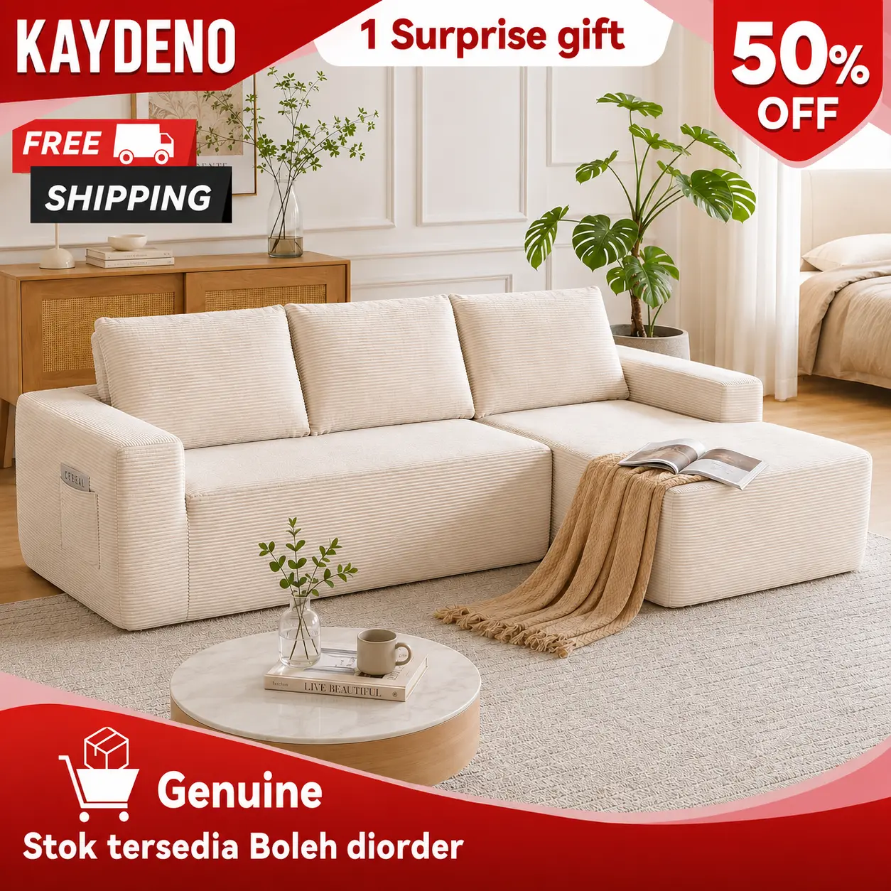Modular sectional L-Shaped Cloud Couch: Left/Right Chaise, Boneless  couches   Pillowless Design, Comfy Seating for Living room& Bedroom & Game Rooms
