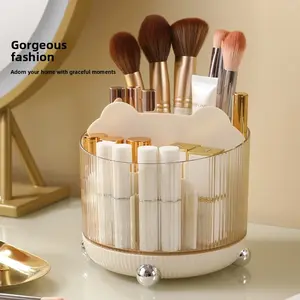 Multifunctional Rotating Desktop Storage Box, Multi-Layer Organizer, Durable PP Material, Cute Bear & Rainbow Design, Ideal for Dorms, Offices and Makeup Organizer Box, Cosmetic Storage Box