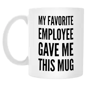 Ceramic Cup 11oz,My Favorite Employee Gave Me This Mug Bundle Pack of 2 Boss Coworker Employer Office Retirement Appreciation Anniversary From Employees Coffee Ceramic Cup 11 oz White Novelty Drinkware, Christmas Gift, Thanksgiving Day Ceramic Mugs