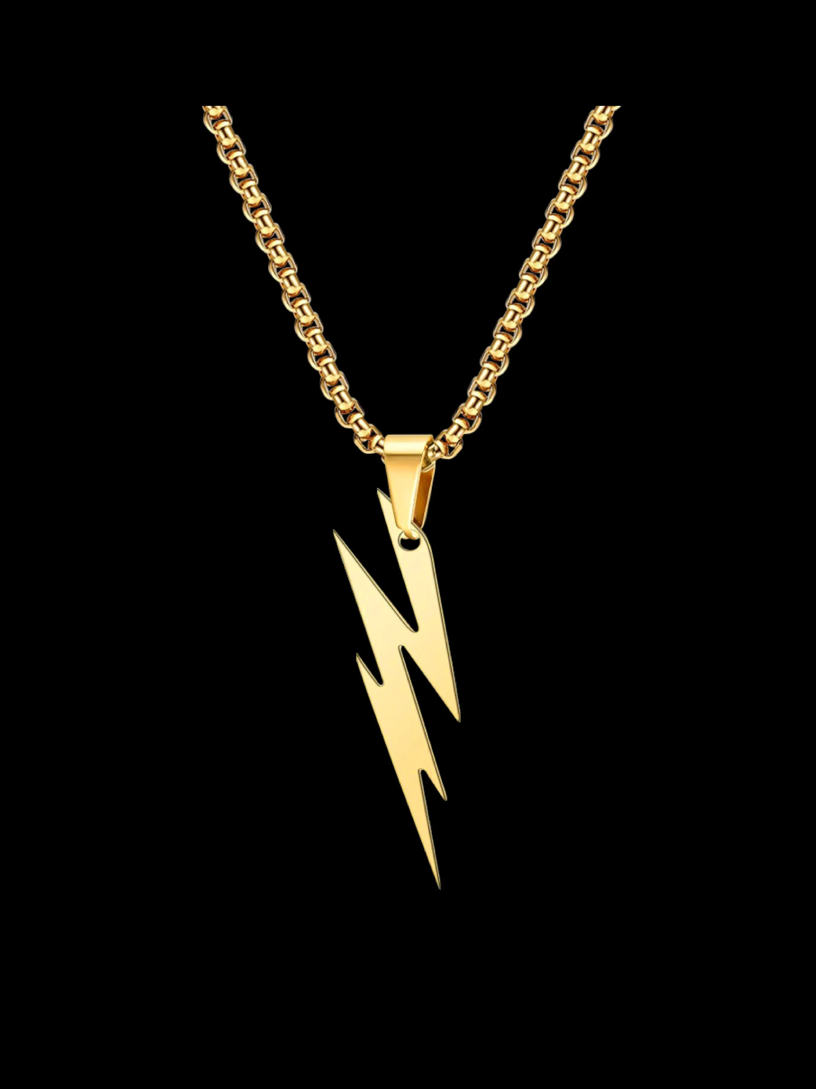 Lightning Shaped Pendant Necklace, Stainless Steel Jewelry for Party, Daily Clothing Decor, Trendy All-match & Exquisite Jewelry for Birthday Gift, Geometric Pendant, Exquisite Chain Jewelry, Fashionable Jewelry Accessories