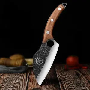 Handmade Forged Chef Knife, 1 Count Stainless Steel Blade Meat Cleaver, Durable Knife for Home and Outdoor Cooking