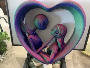 Nightmare Before Christmass Jack and Sally Home Decor Heart