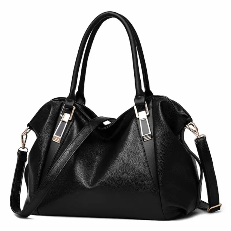 Women's Multi-Color Fashion Tote Bag - 3 Carry Ways (Portable, Single-Shoulder, Crossbody), Multi-Compartment Design with Built-In Zipper Pocket, Side Metal Buckle & Shoulder Strap Hardware