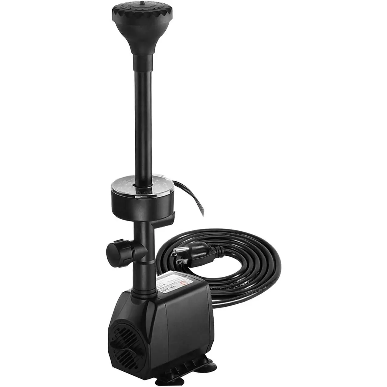730GPH Submersible Pump Fountain with RGB Color Changing Ring Water Patterns Decoration Garden Pond Landscape 2800L/H, 110V/55W