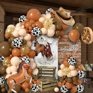 Western Cowboy Themed Balloon Arch Kit, Mixed Color Balloon Set, Latex Balloon for Birthday Party Baby Shower Decoration