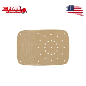 Air Fryer Parchment Paper, Set of 200, 8.5 Inch Unbleached Perforated Square