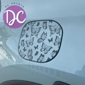 Butterfly Gas Cap Cover Car Decal Sticker 8”x8” Removable Decal for Extreme Weather Conditions, Not Window Clings