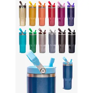 30 oz Pearl Tumbler with Handle and Flip Straw