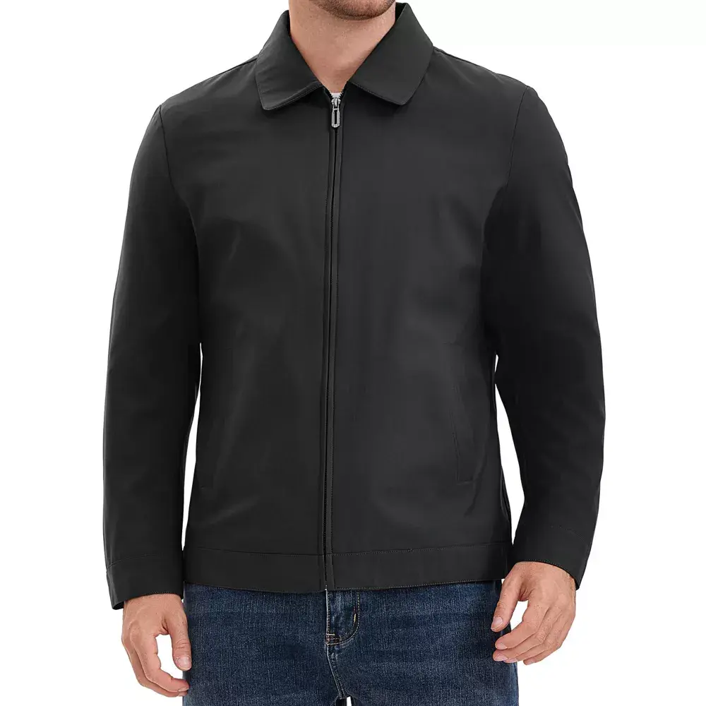 INSPIRE CHIC Women's Knit Lapel Full-Zip Solid Color Casual Lined Jacket, Lightweight Normal Type Polyester Outerwear with Utility Pocket