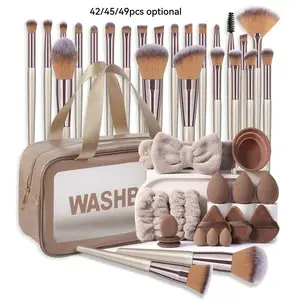 Professional Makeup Tool Set, Includes Cosmetic Brush Set, Cosmetic Bag and Beauty Sponge, Perfect for Travel and Daily Use, Facial Shadow Blending, Makeup Brush Kit