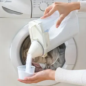 Airtight jar, a transparent laundry detergent container with a measuring cup lid - large capacity airtight canister dispenser for home use Plastic Dispensing Bottle