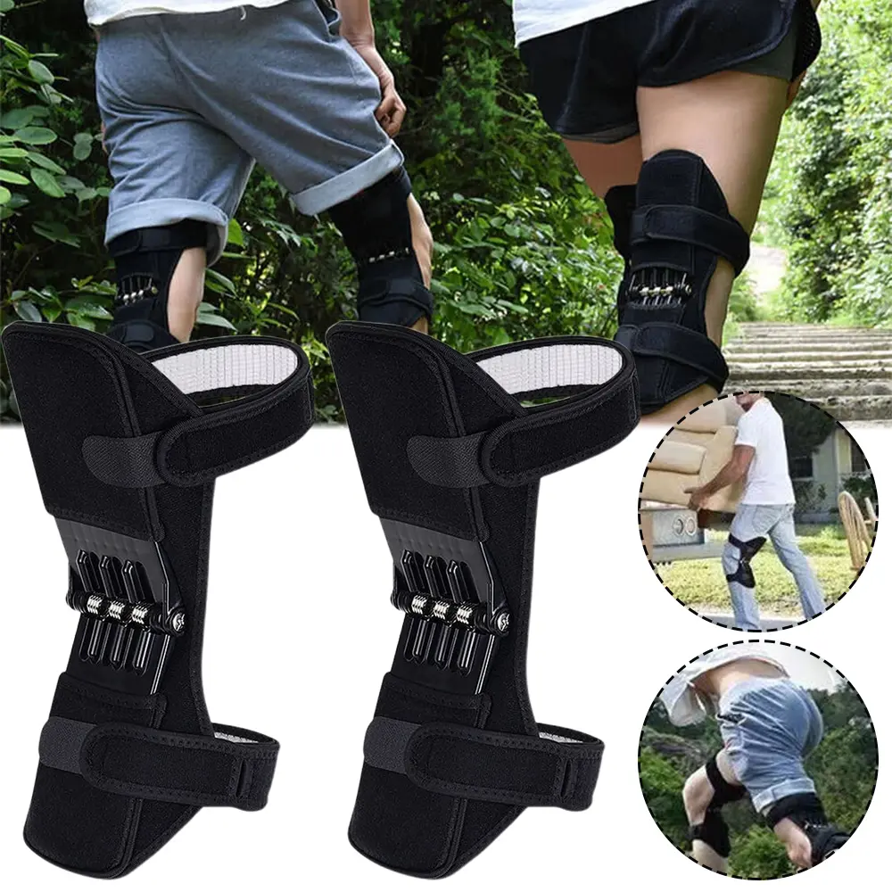 Knee joint booster, Protective knee booster, knee joint support, Knee Stabilizer, protects the patella, relieves knee joint pressure, carbon steel support, durable, suitable for mountain climbing, running and cycling, suitable for all ages