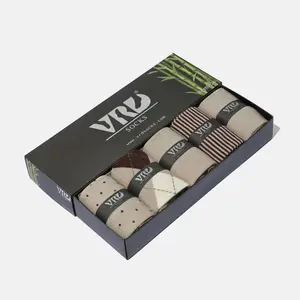 VRD Men’s Camel Mix Dress Socks (5-Pack) | Luxury Bamboo Rayon Crew Socks | Fits Size 8-13 | Seamless Toe & Breathable Comfort | Premium Gift Box | Fast 2-Day Shipping