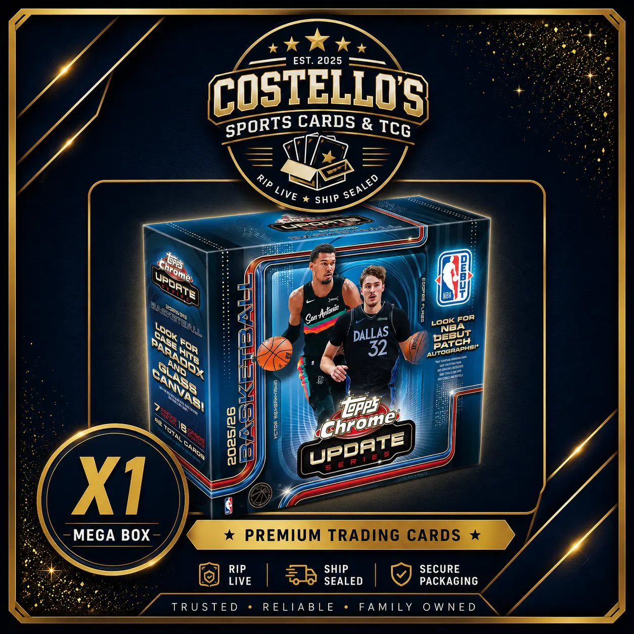 25-26 Topps Chrome Basketball Update Mega Boxes 25-26 Topps Chrome Basketball Update Mega Boxes