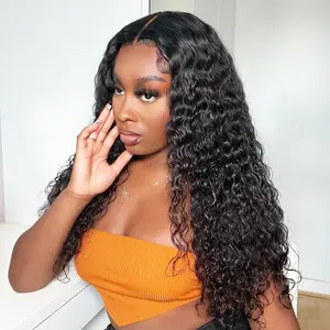FORGIRL FOREVER Deep Wave Lace Frontal Wig Natural Color Deep Curly Wave Wig For Women 13x6 Lace Front Human Hair Glueless Wigs