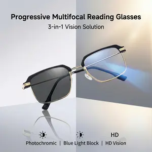 Multifocal Progressive Reading Glasses with Light-Adaptive Lenses, UV Defense & Blue Light Filter – Comfortable Everyday Wear