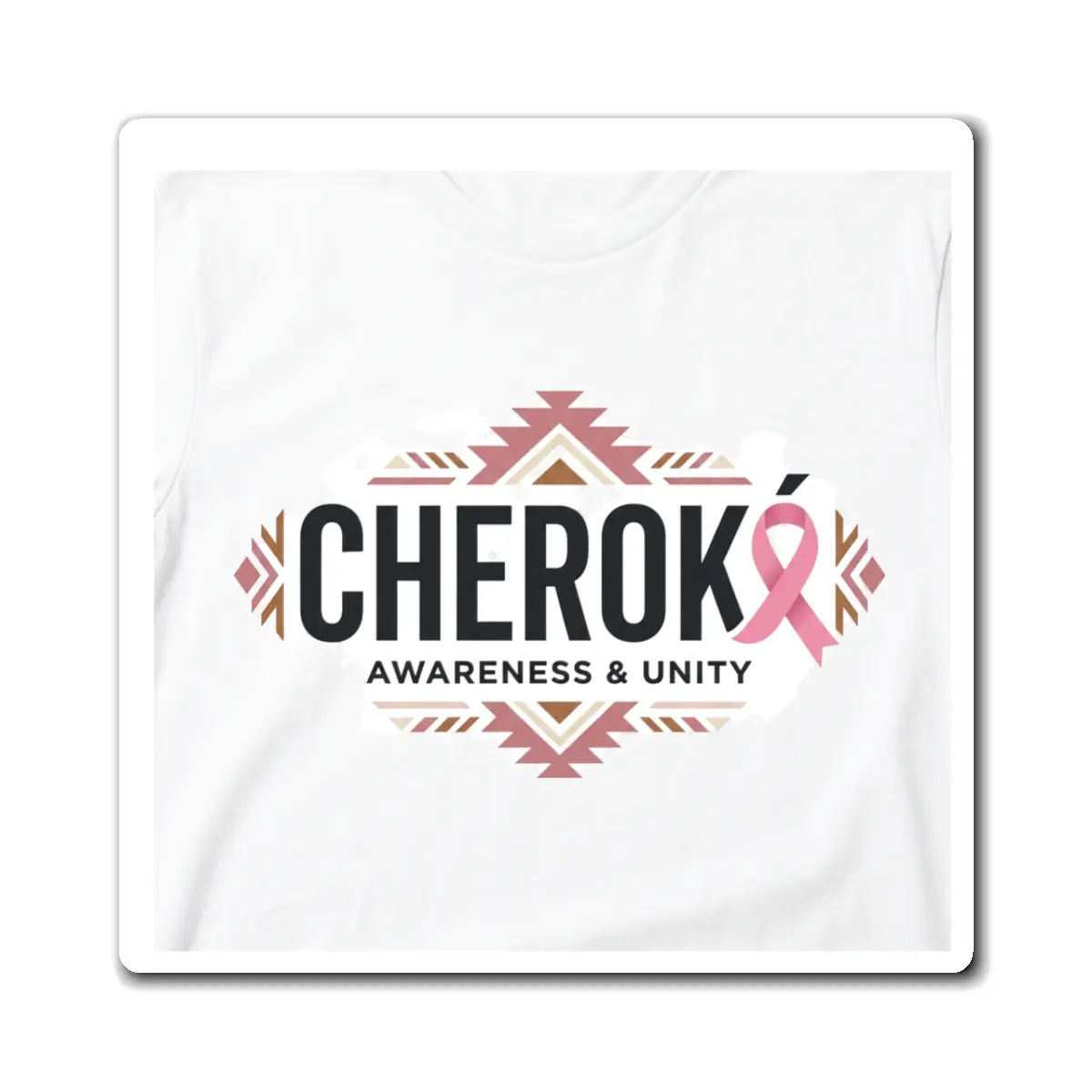Cherok Awareness & Unity pink ribbon Magnets | Native Pattern Breast Cancer
