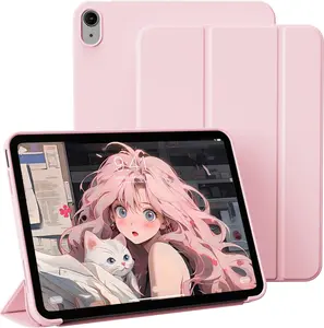 iPad (A16)/10th Generation Case for 11-Inch 2025 & 10.9-Inch 2022 Models, Trifold Stand Smart Cover with Soft TPU Back, Pencil Holder, Auto Wake/Sleep Function (Pink)