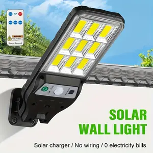1pc Solar Outdoor Motion Sensor Light with Remote Control, Solar Powered Smart Lighting Mode, 108 COB Solar Lights Outdoor for Garden, Yard, Garage, Pathways