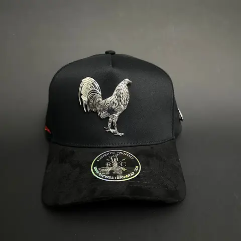 Gallo Hatch Rooster Hat SnapBack with Rooster Design and Logo, Black Color, Adjustable Fit