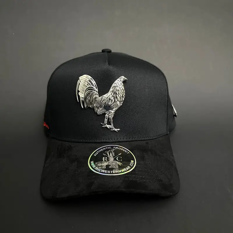 Gallo Hatch Rooster Hat SnapBack with Rooster Design and Logo, Black Color, Adjustable Fit