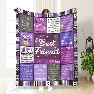 Best Friend Blanket, Best Friend Birthday Gifts for Women - Friendship Gift to My Best Friend, Bestie, BBF, Soul Sister, Long Distance Blanket Gifts, Cozy Throw Blanket