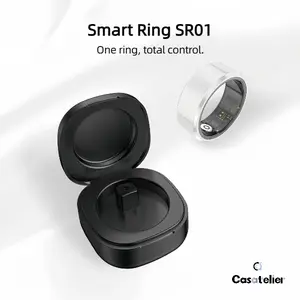 Casatelier White Ceramic Smart Ring 24/7 SpO2/HR/Sleep Tracking | IP68 Waterproof Long Battery hypoallergenic Minimalist vibes Couple share Wearable