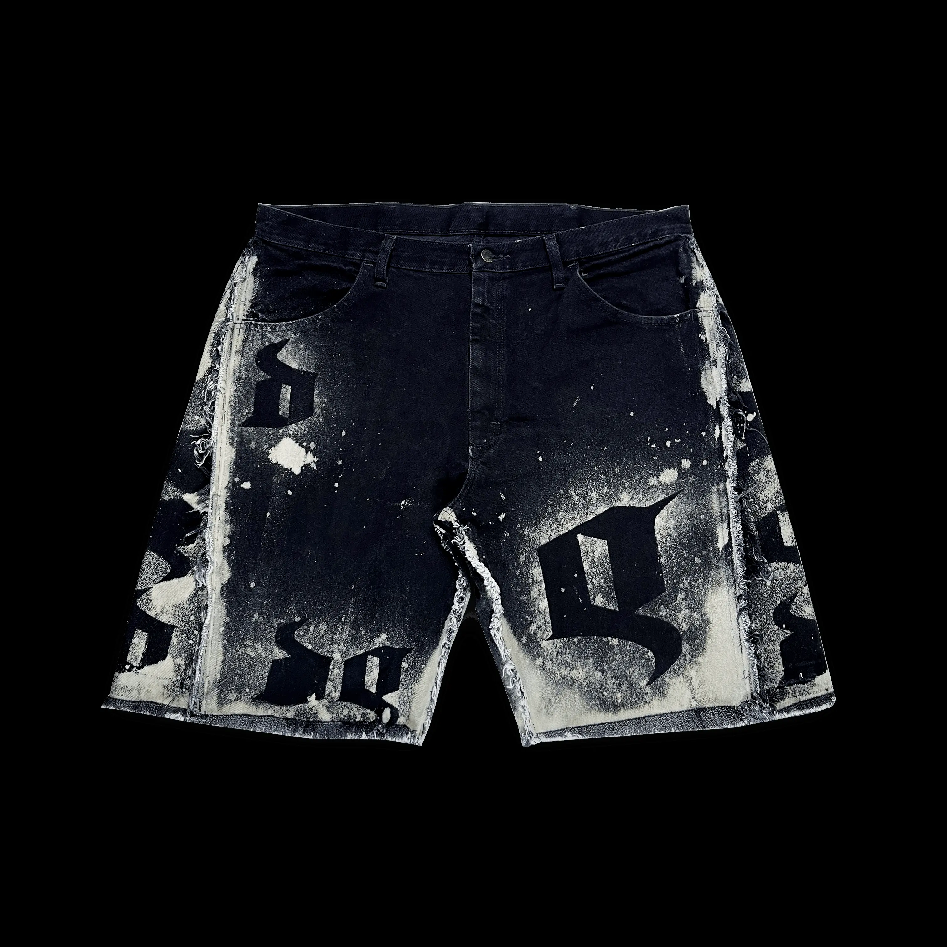 "Noir Renegade" Baggy Flared Jorts
