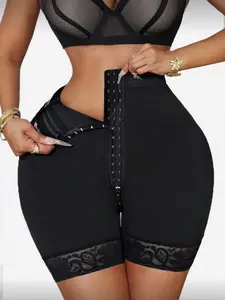 1 Count High Waist Shaperwear Shorts, Fajas, Firm Control Girdle, 3-Hook Closure Butt Lifting And Tummy Control Body Shaper Panty, Breathable Comfortable Shapewear Bottoms With Zipper Crotch, Colombian Shapewear, Suitable For Daily Wear Or Sports
