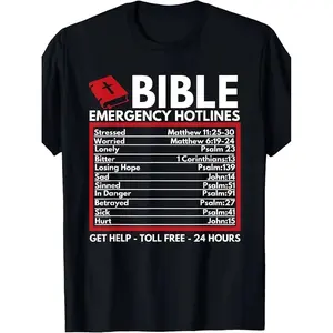 Fun Christian Bible and Jesus T Shirt Featuring an Ible Emergency Number