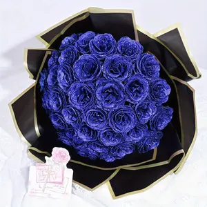 [Glitter Roses] 24/36 Pcs Shiny Glitter Roses Bouquet | Everlasting Artificial Red Rose for Valentine's Day, Mothers Day, Anniversary, Wedding, Home Decorations  Room Decorative