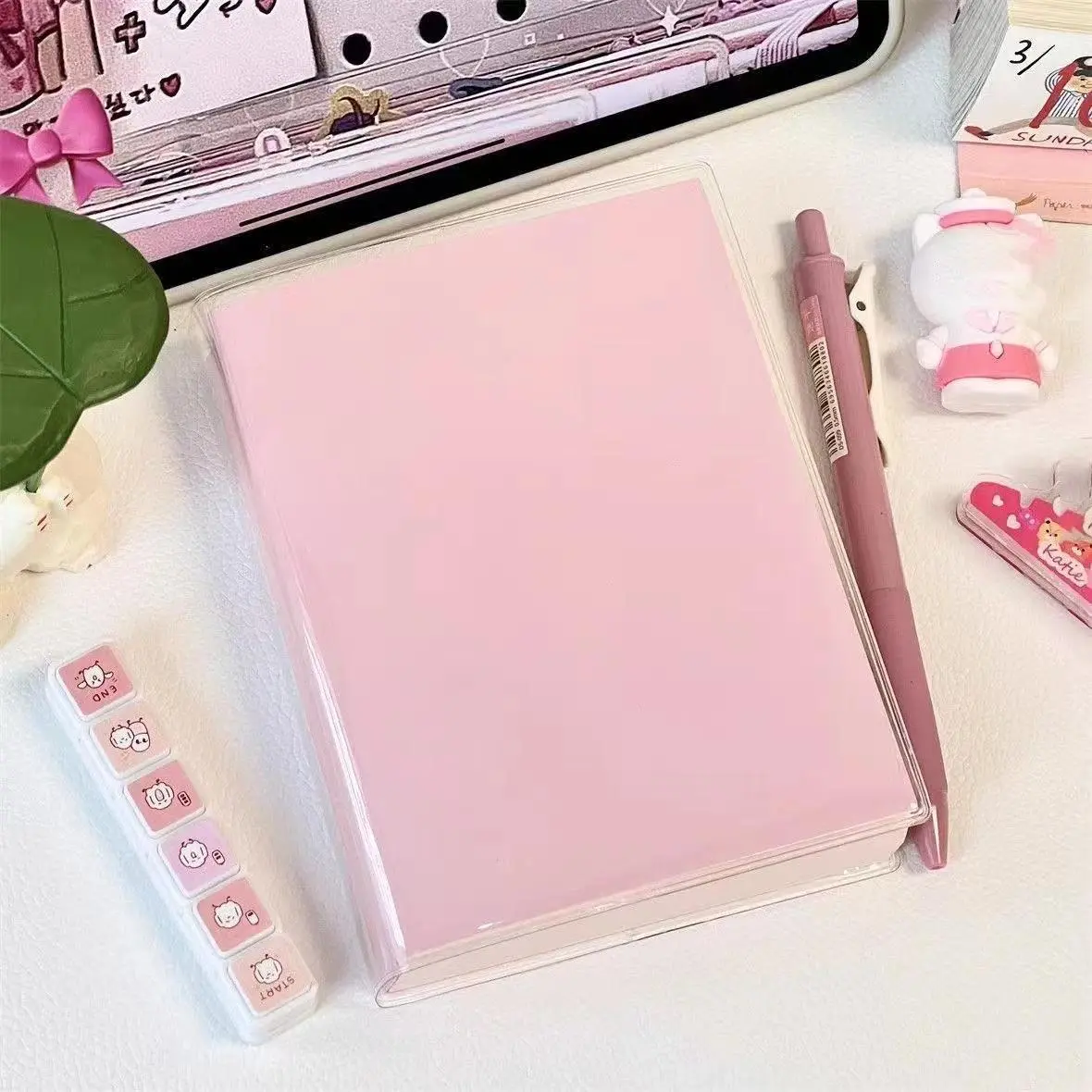 Cute Korean-style Small Pink Brick Journal Notebook PU Leather Girly A6 Lined Thickened Student Diary Notebook Friend Gift 2026