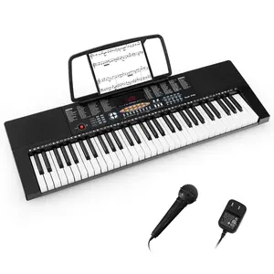 COSTWAY - 61-Key Electronic Keyboard Piano with 3 Teaching Modes, LED Display and Dual Keyboard