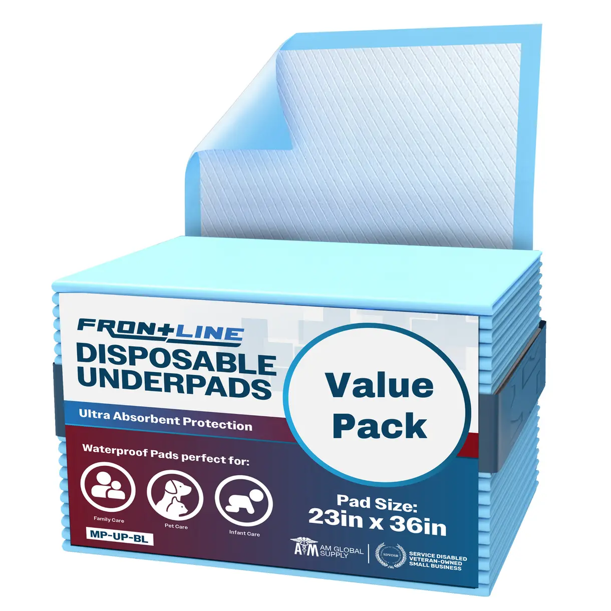 Disposable Puppy Pads (25 Pack, 23"x36") - Synthetic Fast-Absorbing Chucks Pads for Medium Pets, Bedwetting & Furniture Protection
