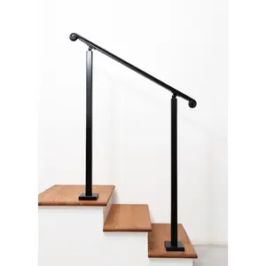 2"x1" Molded Cap, Double-post Wrought Iron Handrail (Volute Fist)