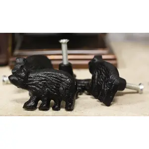 Cast Iron Rustic Western Black Bear Drawer Cabinet Door Knobs Hardware 12 Pack