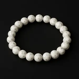 Natural White Turquoise Bracelet – Handcrafted Gemstone Jewelry for Calm, Clarity, and Timeless Elegance – A Spiritual Touch for Daily Wear– Calming and Grounding Crystal Jewelry for Men and Women.