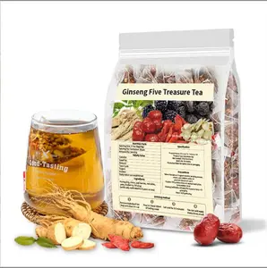Kidney Tea Formula Ginseng Five Treasure Tea, ChineseKidney Tea for Men and Women, Natural HerbalIngredients Berry Beverage