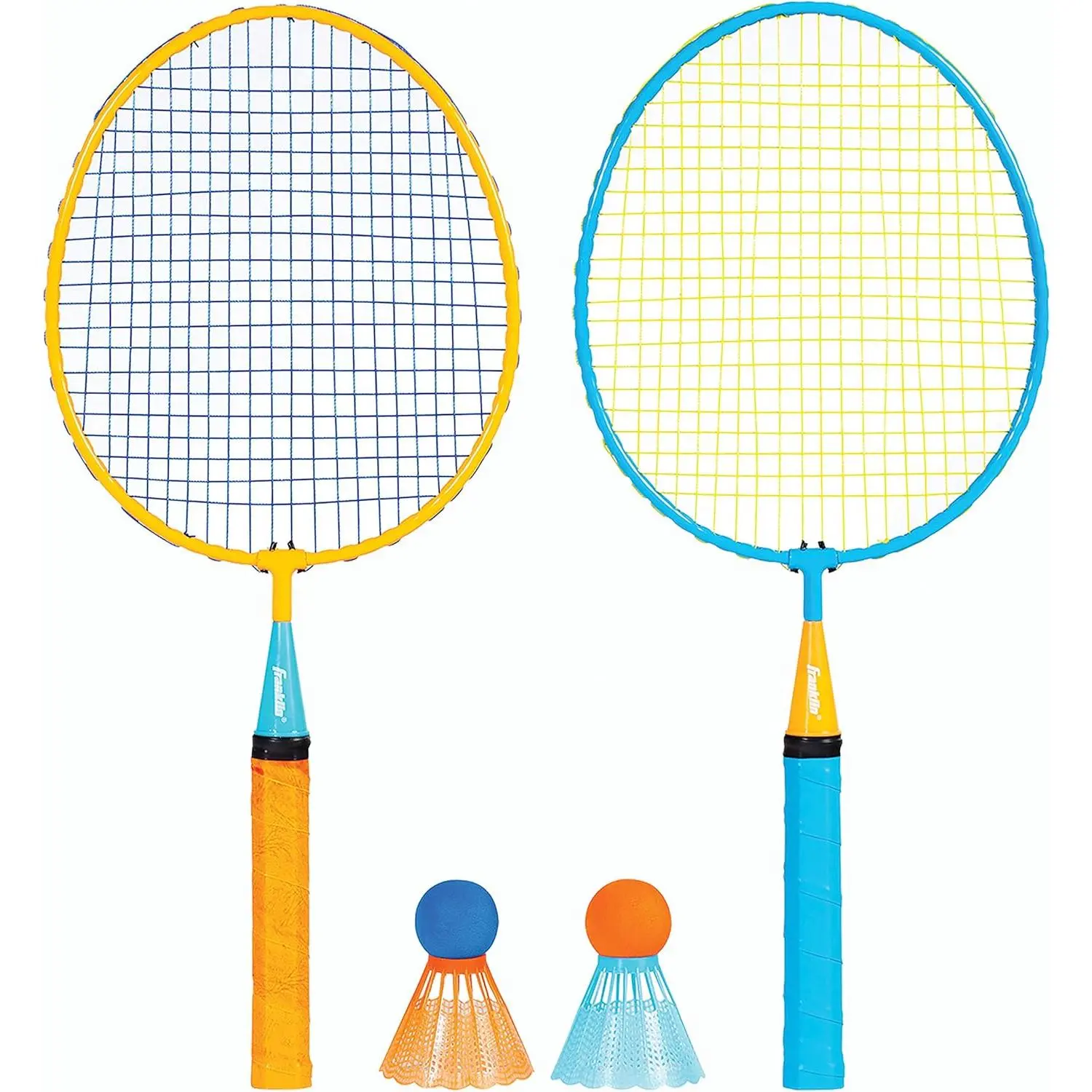 Franklin Sports Badminton Racket Set - Smashminton, Oversize - 2 Player Backyard Youth Set with Birdies for Kids