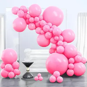 PartyWoo Pink Balloons 100pcs Different Sizes of 36 18 12 10 5 Inch Matte Pink Balloon Arch Kit for Baby Shower Gender Reveal Princess Bachelorette Engagement Birthday Party Decorations Pink-Y11