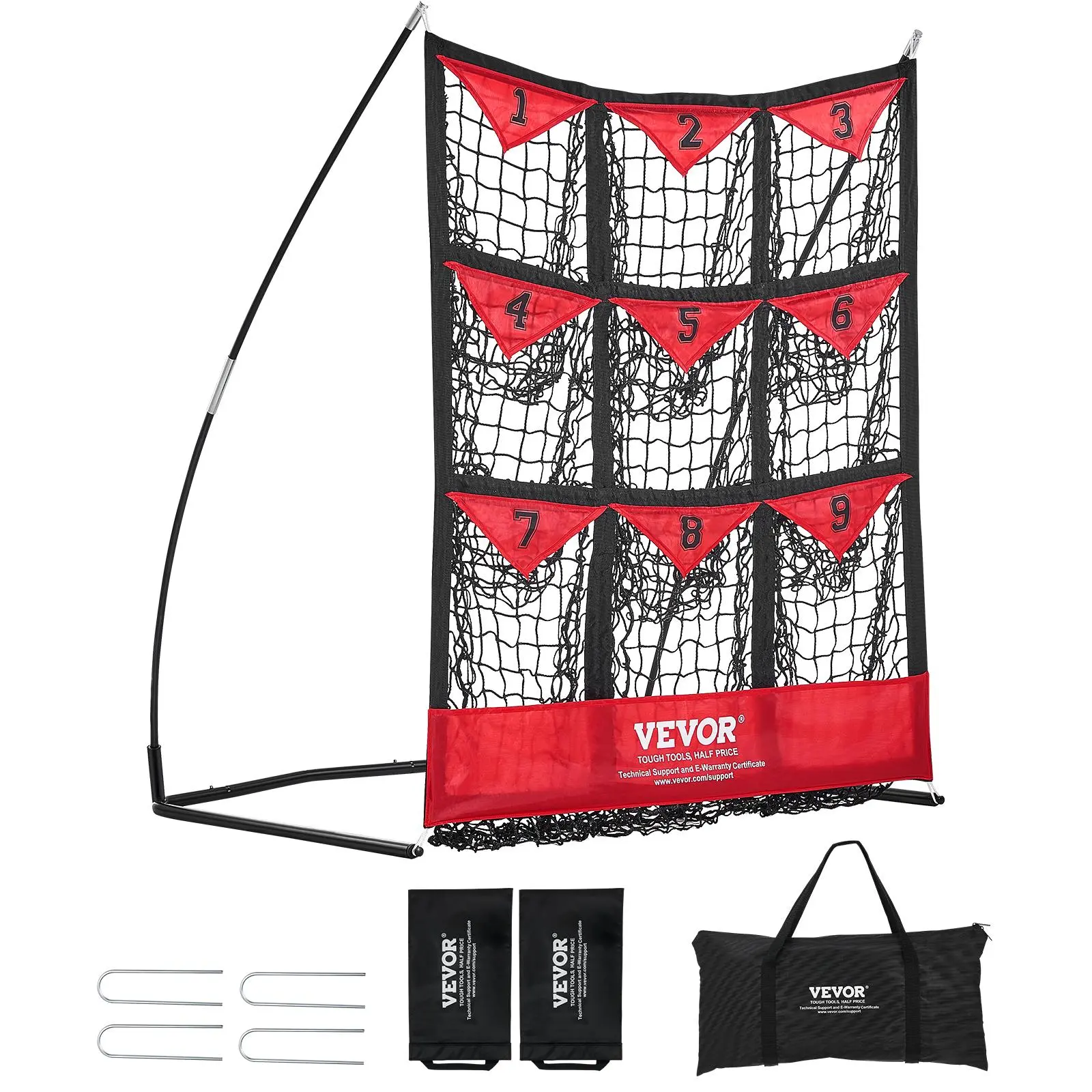 【SummerFinds】VEVOR 9 Hole Baseball Net, 36"x30" Softball Baseball Training Equipment for Hitting Pitching Practice, Portable Quick Assembly Trainer Aid with Carry Bag, Strike Zone, Ground Stakes, for Adults