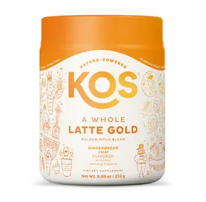 KOS Turmeric Latte / Mylk Latte – Curcumin-Rich Gingerbread Chai Blend | A Whole Latte Gold | 28 Servings