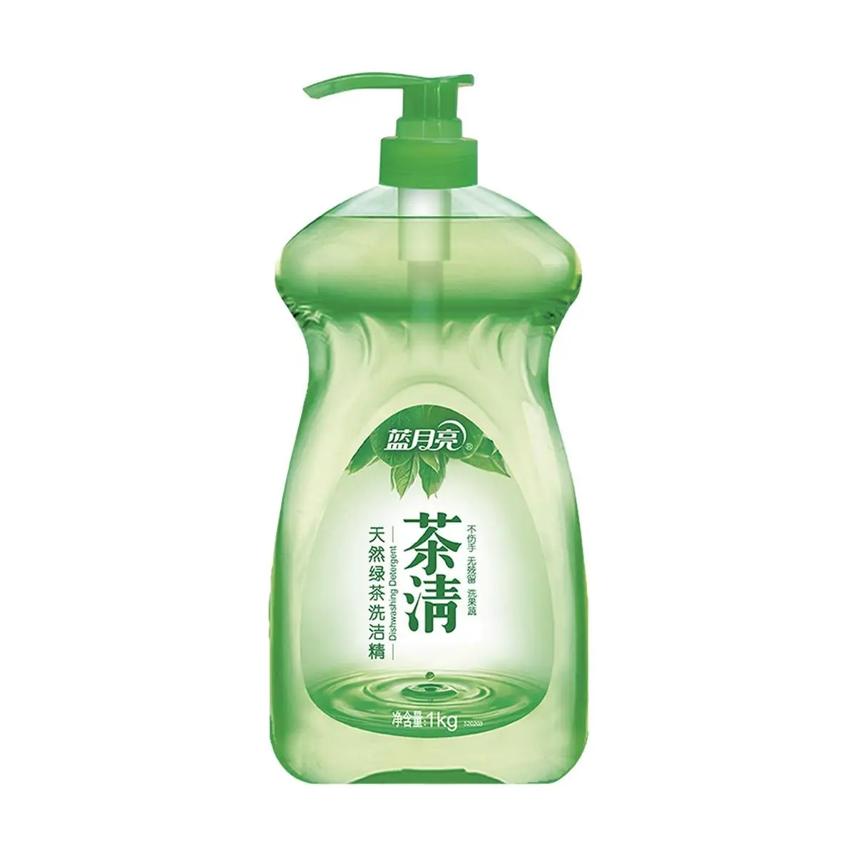 Blue Moon Natural Green Tea Dish Soap - Food Grade, 1kg Bottle for Kitchen, Fruit, Vegetable & Utensil Cleaning