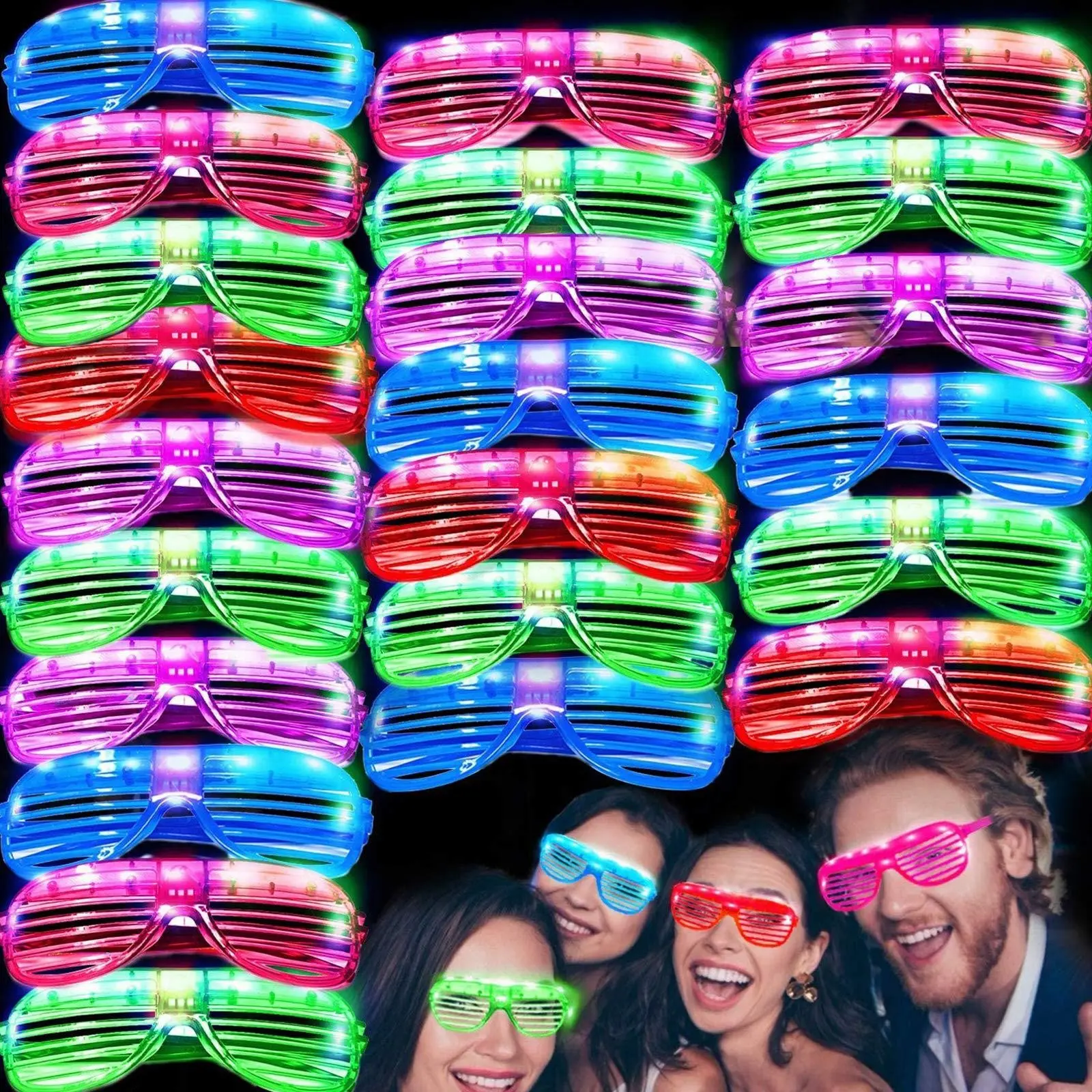 LED Glasses Festival Party Supplies, Glowing Neon Sunglasses for Carnival Birthdays Weddings Holidays, Suitable for Kids Parties, Party Event Props, Accessories